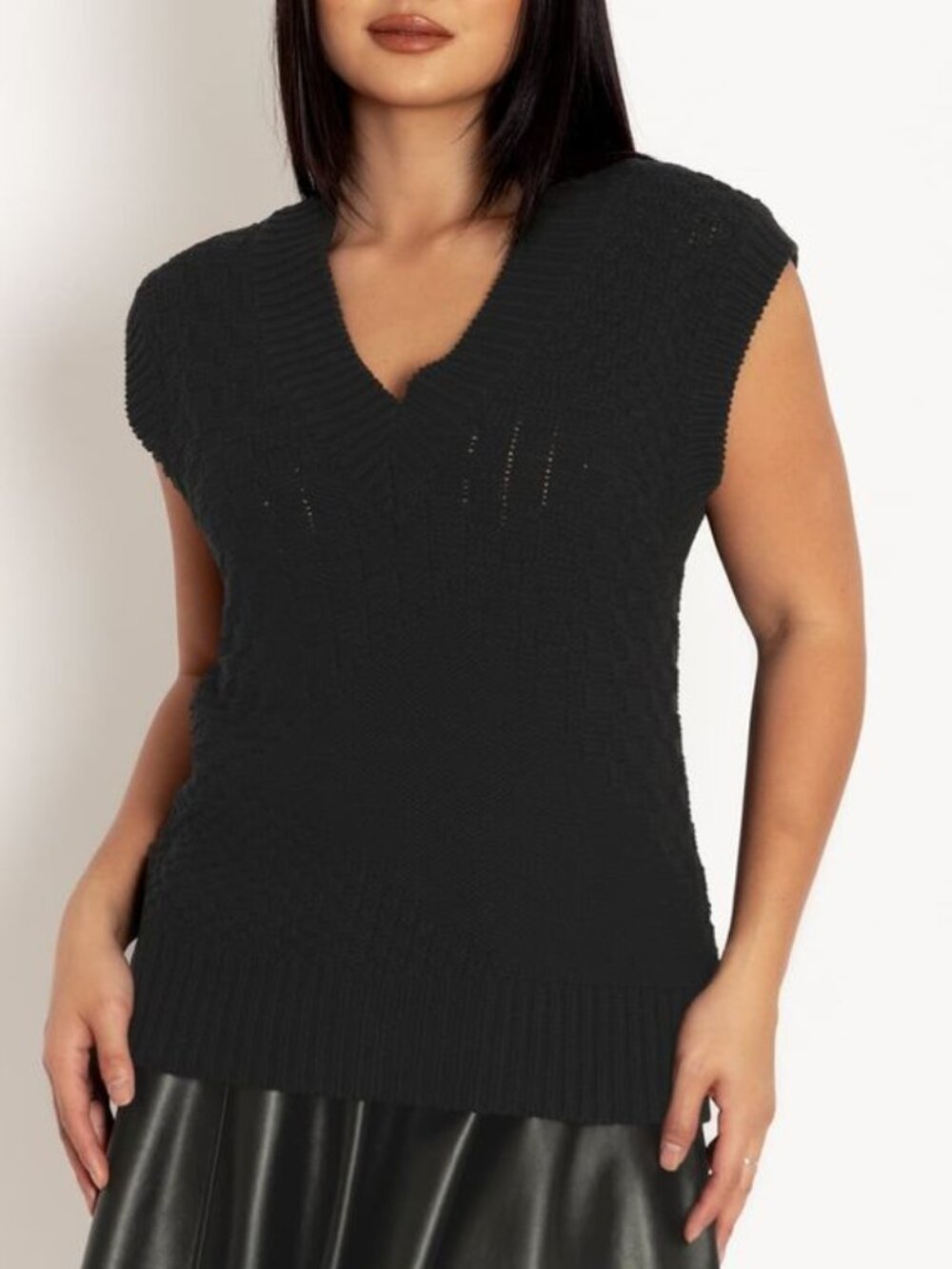 Blackmilk - Black Textured Knit Vest - Limited - AU XS/S